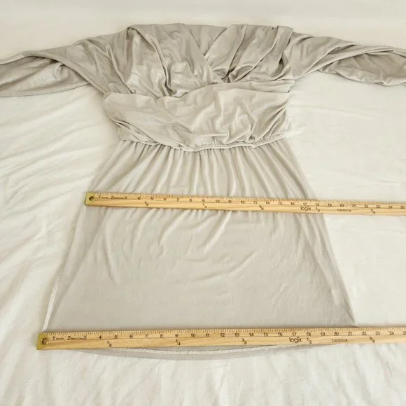 PARKER Silver Metallic Flattering Cocktail Mini Dress Size M NEW NO TAGS! - Picture 15 of 16